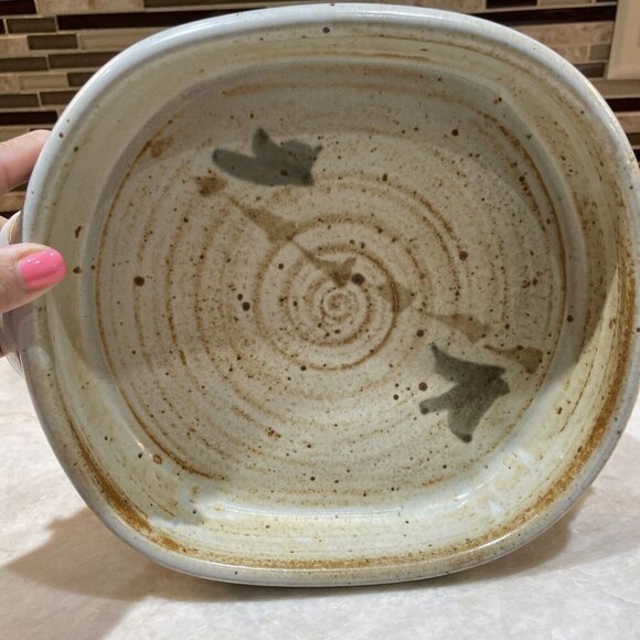 Vintage 90s Handmade Ovenware Decorative Art Pottery, Barbados, Signed - Picture 6 of 11